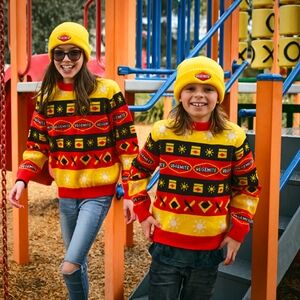 Vegemite Novelty Rare Kids Fair Isle Quirky Pop Culture Sweater 12